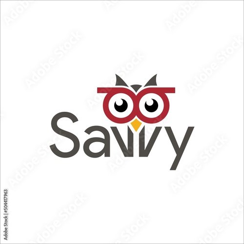 Savvy owl logo design vector 