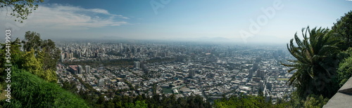 Aerial view of a city and The Andes mountain in the background, Santiago © Андрей Поторочин