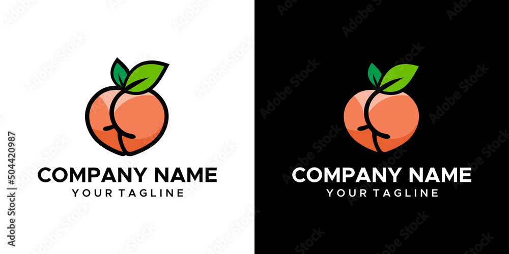A sexy peach themed graphic image, on a black and white background. vector graphics base.