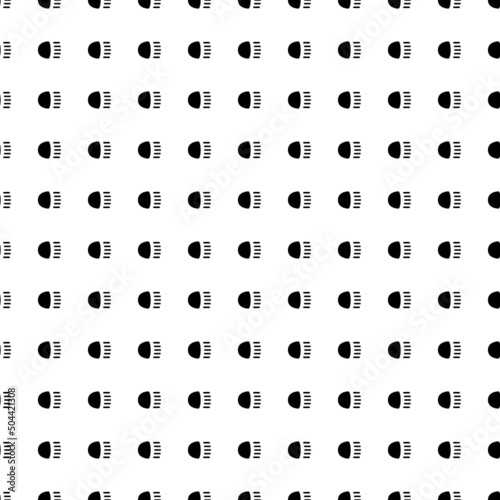 Square seamless background pattern from geometric shapes. The pattern is evenly filled with big black headlight symbols. Vector illustration on white background