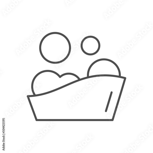 Washing process line outline icon