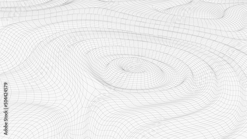 Abstract wave surface wireframe retro pattern. Abstract 3d vector wireframe background.