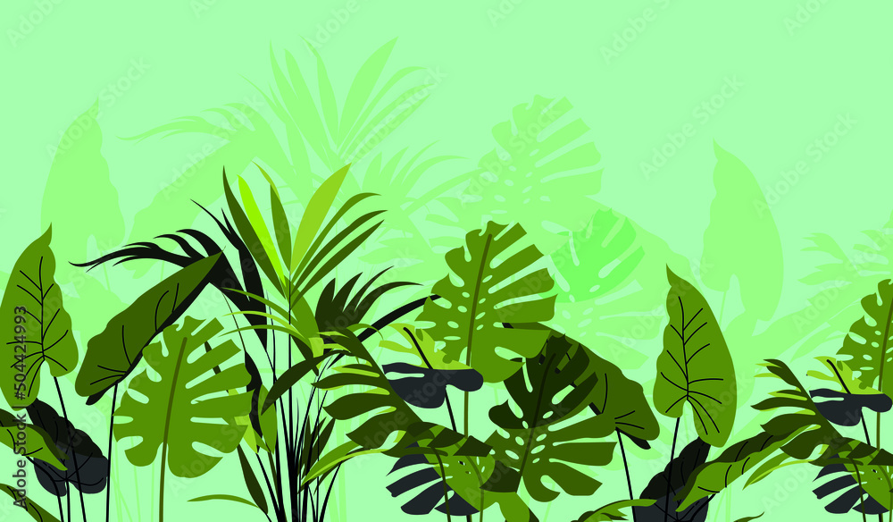 Seamless pattern with tropical leaf vector Illustration, Summer batik style
Seamless pattern with tropical leaf vector Illustration, Summer batik style