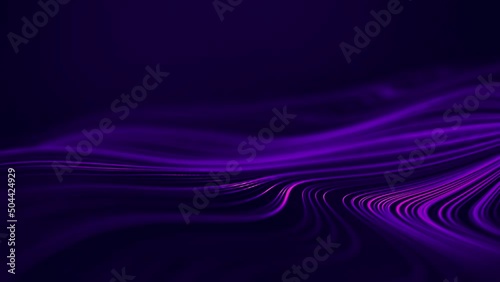 Wave abstract purple wave animation. Seamless loop 4k. Purple technology background.