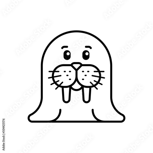 Walrus icon. Icon design. Template elements. Flat style