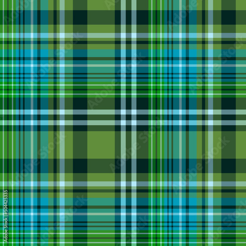 Seamless pattern in marvellous green and blue colors for plaid, fabric, textile, clothes, tablecloth and other things. Vector image.