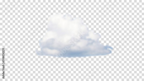 Cloud isolated on transparent background, realistic cloud effect