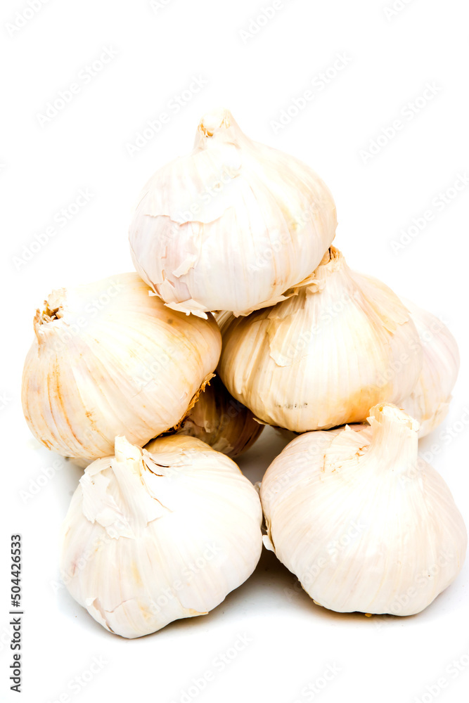Obraz premium Garlic on white background