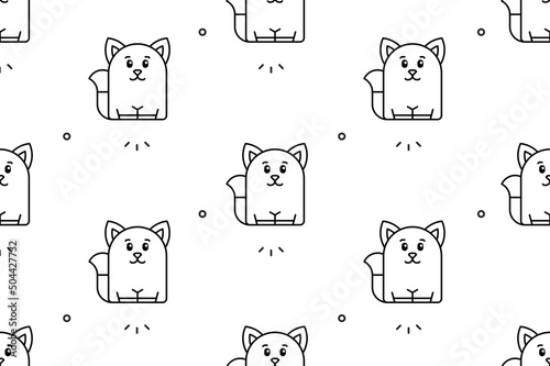 Seamless pattern with Foxs. Icon design. Template elements