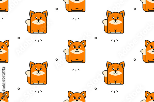 Seamless pattern with Foxs. Icon design. Template elements