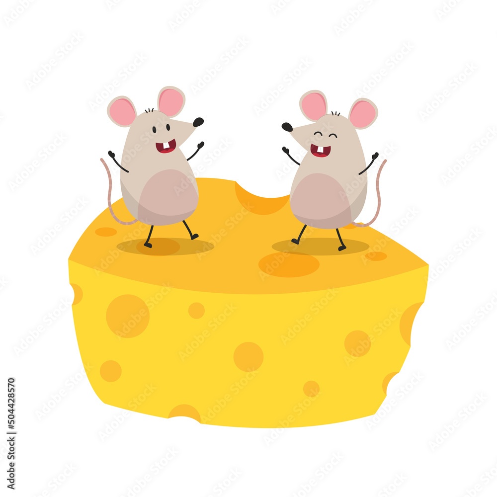 Rat character design. wallpaper. free space for text. Rat and cheese  vector. Stock Vector | Adobe Stock