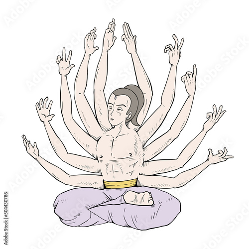 Wise man with many arms