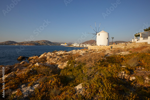 Fototapeta Naklejka Na Ścianę i Meble -  Traditional windmill in Paros, Cyclades Islands, Greece