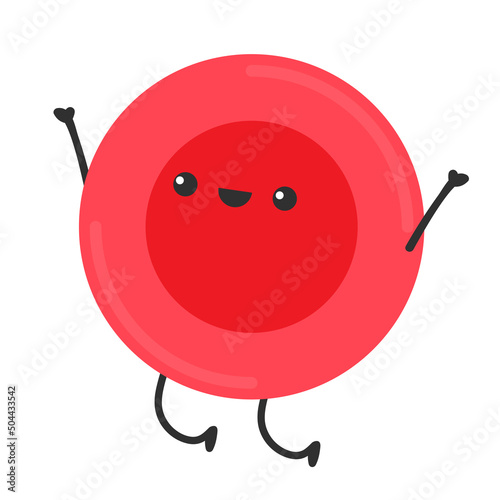 Red blood cell character design. Red blood cell vector. free space for text.