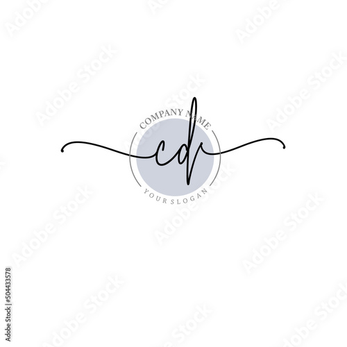 CD signature logo template vector