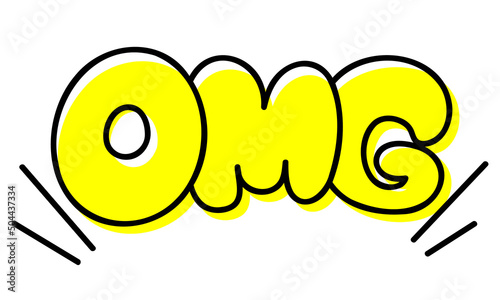 スタンプ風ラフなイラスト文字 / OMG