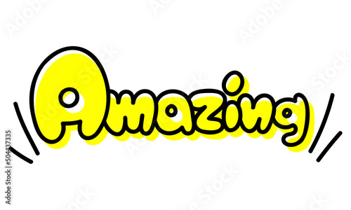 スタンプ風ラフなイラスト文字 / Amazing
