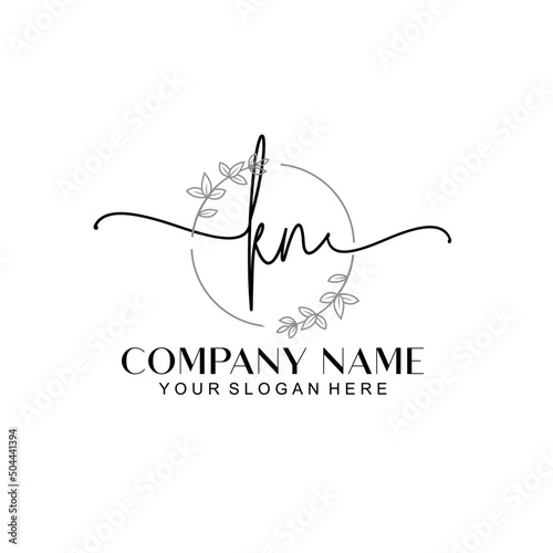 KN signature logo template vector