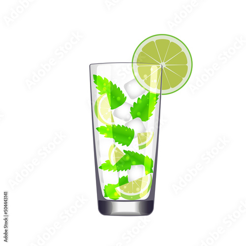 summer cocktail, mojito, lime, mint, ice, coolness