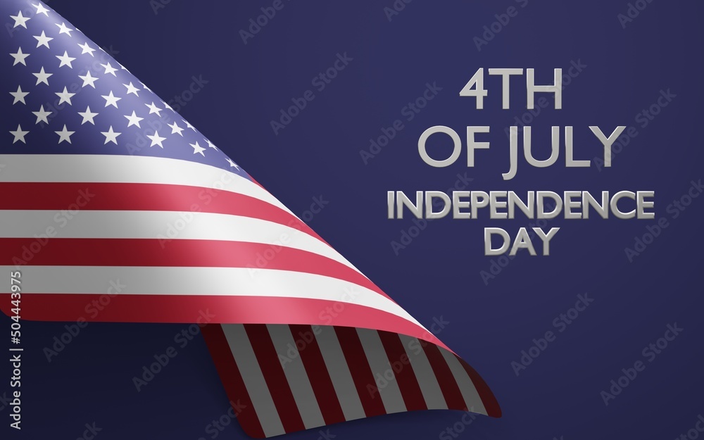 USA 4th of july independence day design of american flag. 3D-rendering