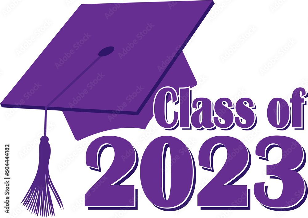 graduation cap class of 2023 purple Stock Vector Adobe Stock