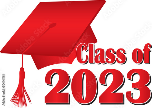 graduation cap class of 2023 red