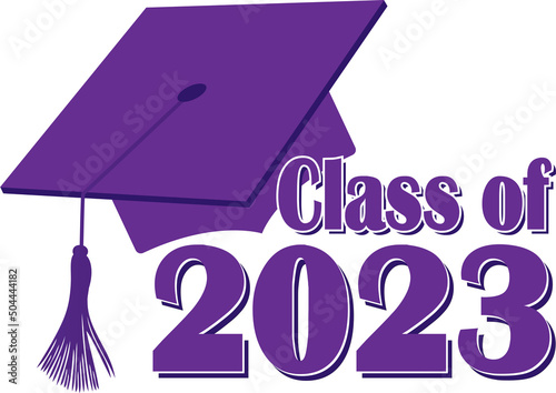 graduation cap class of 2023 purple