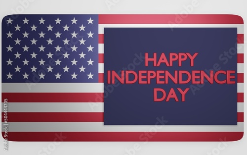 Obraz na płótnie USA Happy Independence Day. Fourth of July. 3D-rendering w salonie