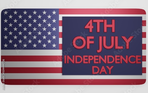 Obraz na płótnie USA Independence Day. 4th of July. 3D-rendering w salonie
