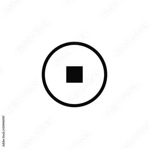 Stop pause button vector. media player stop button icon vector