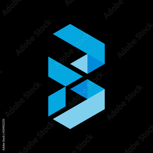 Letter b creative technological modern pixel logo