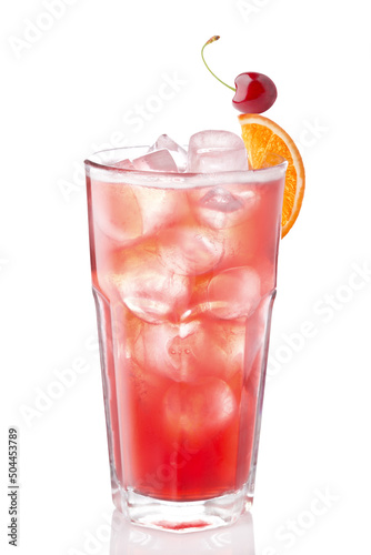Orange juice in a glass. Photo of drinks on a white background