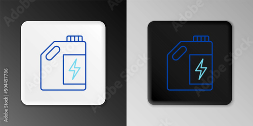 Line Eco fuel canister icon isolated on grey background. Eco bio and barrel. Green environment and recycle. Colorful outline concept. Vector