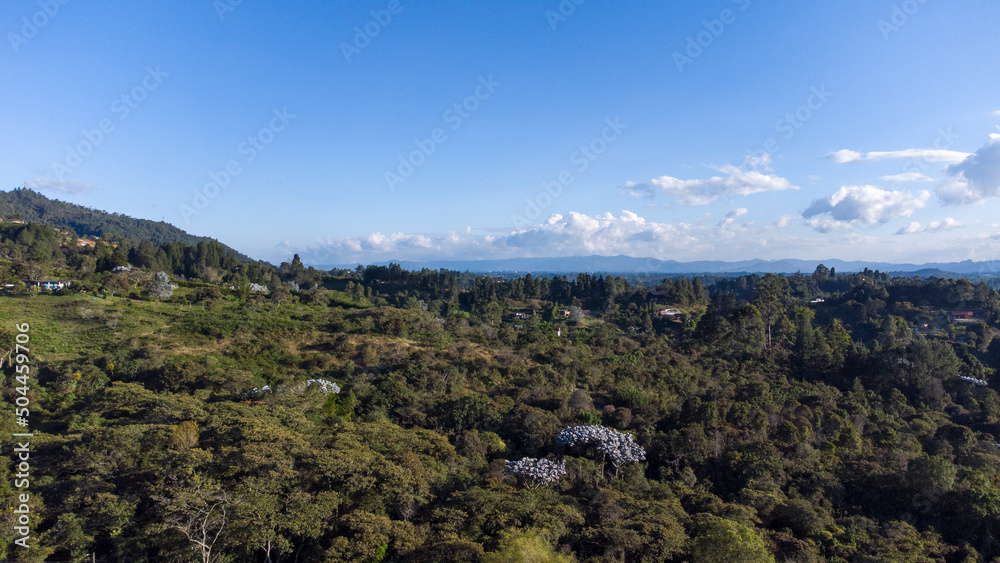 natural landscape of the mountains of eastern Antioquia, taken from the air