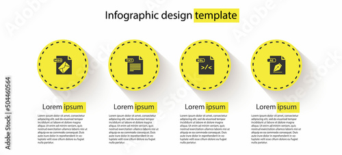 Set MSG file document, TXT, XSL and AI. Business infographic template. Vector