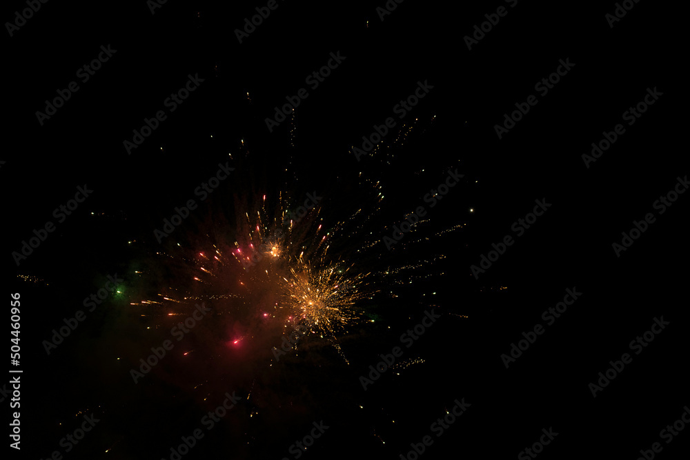 Display of colourful fireworks with black sky as background Display of colourful fireworks with black sky as background