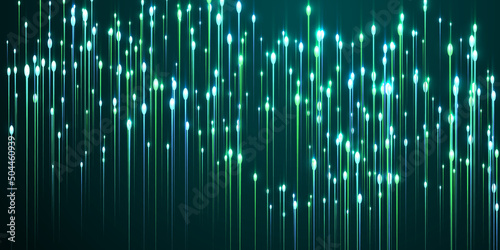 Upward vertical line streams fiber optics