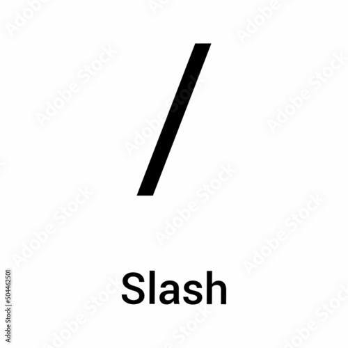 Slash in English grammar vector illustration