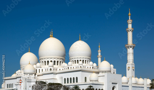 The Sheikh Zayed Grand Mosque against the blue sky