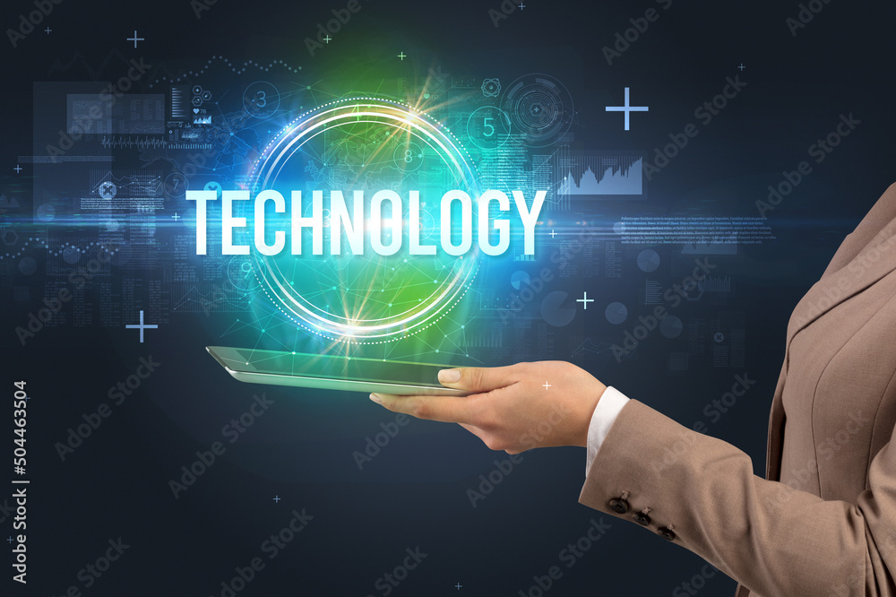 Obraz premium Close-up of a touchscreen, new tech concept