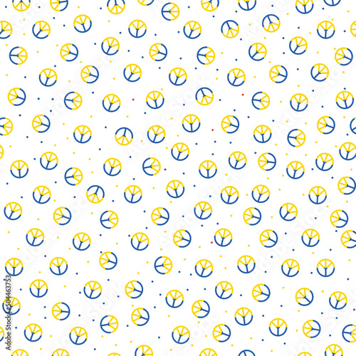 Ukraine color theme peace sigh seamless pattern design vector