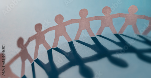 Paper human chain as a symbol of cohesion