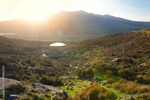Conor Pass, one of the highest Irish mountain passes served by an asphalted road, located on the south-western end of the Dingle Peninsula, Ireland photo