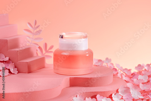 Natural beauty mineral product and eco serum skin care concept.