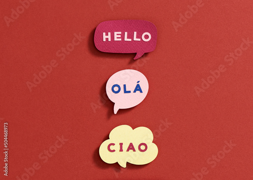 Colorful HELLO speech bubbles photo