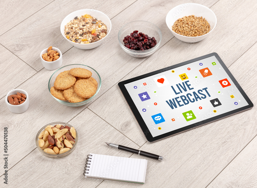 Healthy Tablet Pc compostion, social networking concept Healthy Tablet Pc compostion, social networking concept