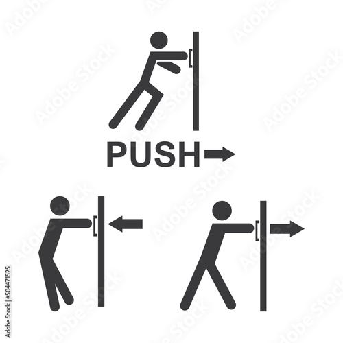Push and pull door icon