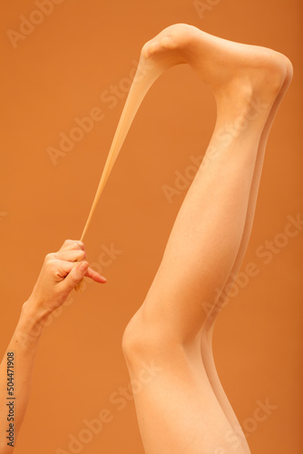 model on brown background