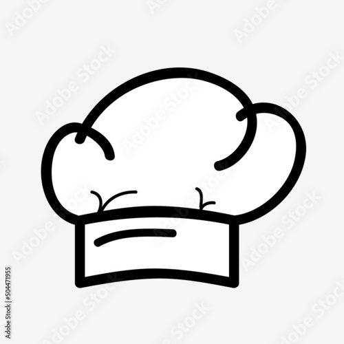 Simple Vector doodle style, chef hat at White background


