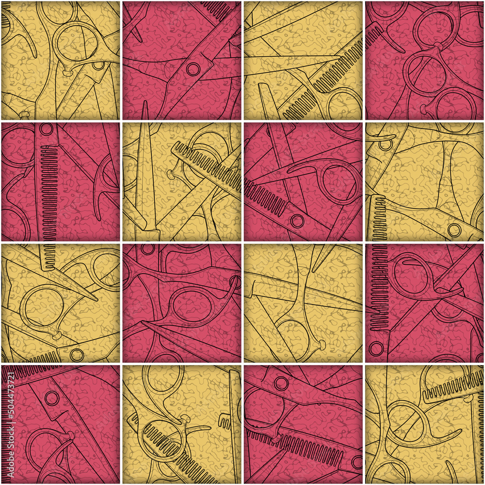 seamless barber tools shop colurful pattern illustration seamless barber tools shop colurful pattern illustration